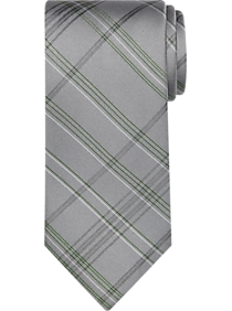 Calvin Klein Narrow Tie, Green Plaid