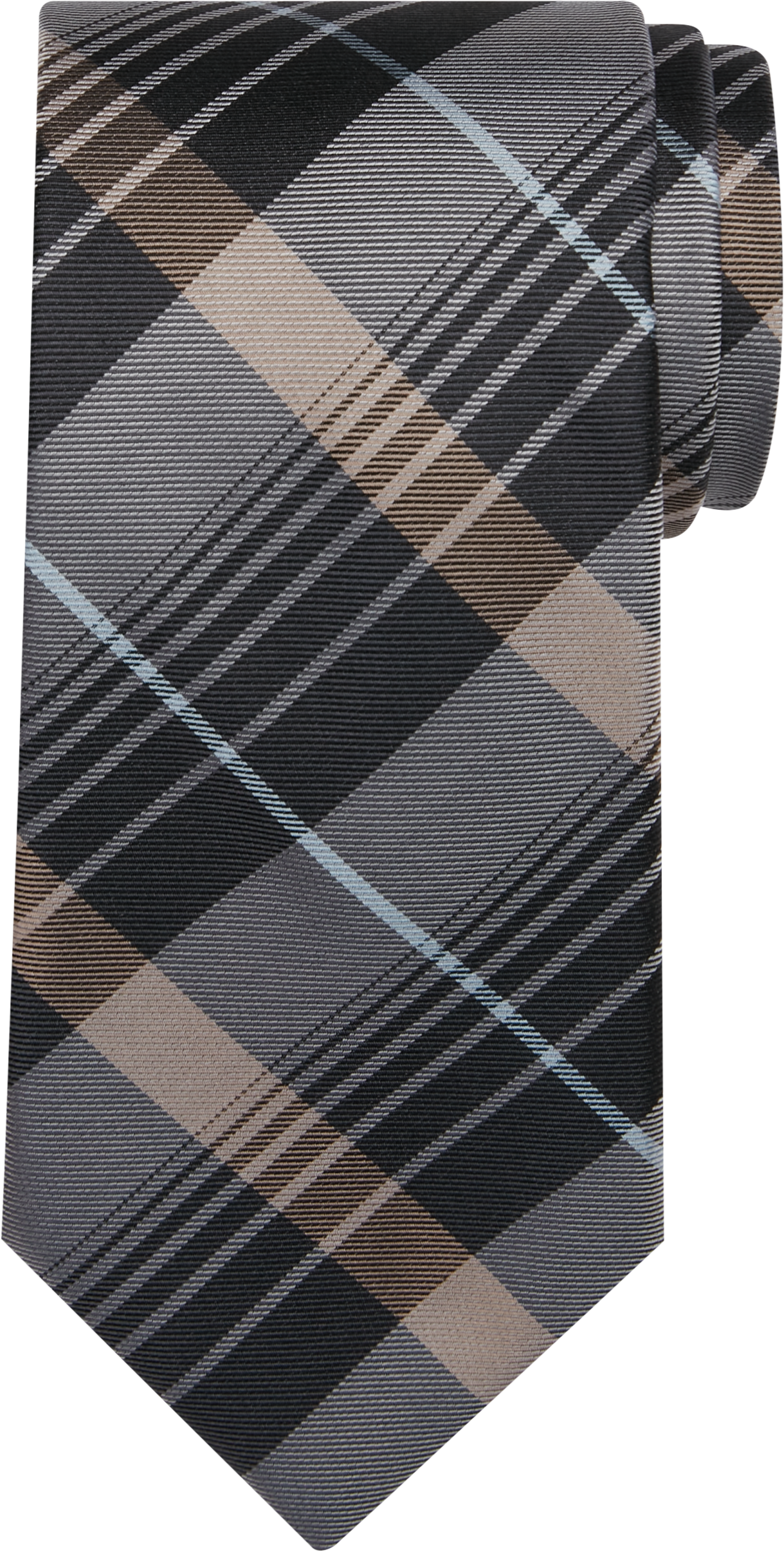 Awearness Kenneth Cole Narrow Tie, Charcoal Plaid - Men's Featured | Men's  Wearhouse