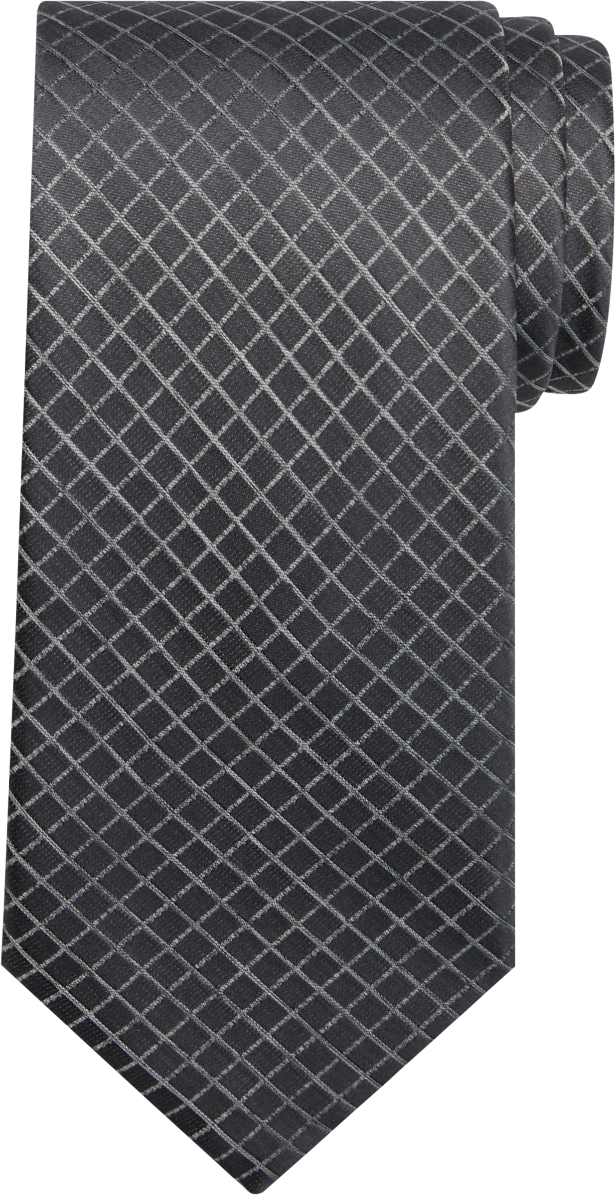 Awearness Kenneth Cole Narrow Tie, Charcoal Grid