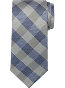 Pronto Uomo Narrow Tie, Navy Checkered