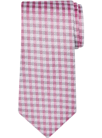 Pronto Uomo Narrow Tie, Pink Gingham