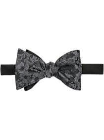 Calvin Klein Pre-Tied Formal Bow Tie, Black & Gray Floral