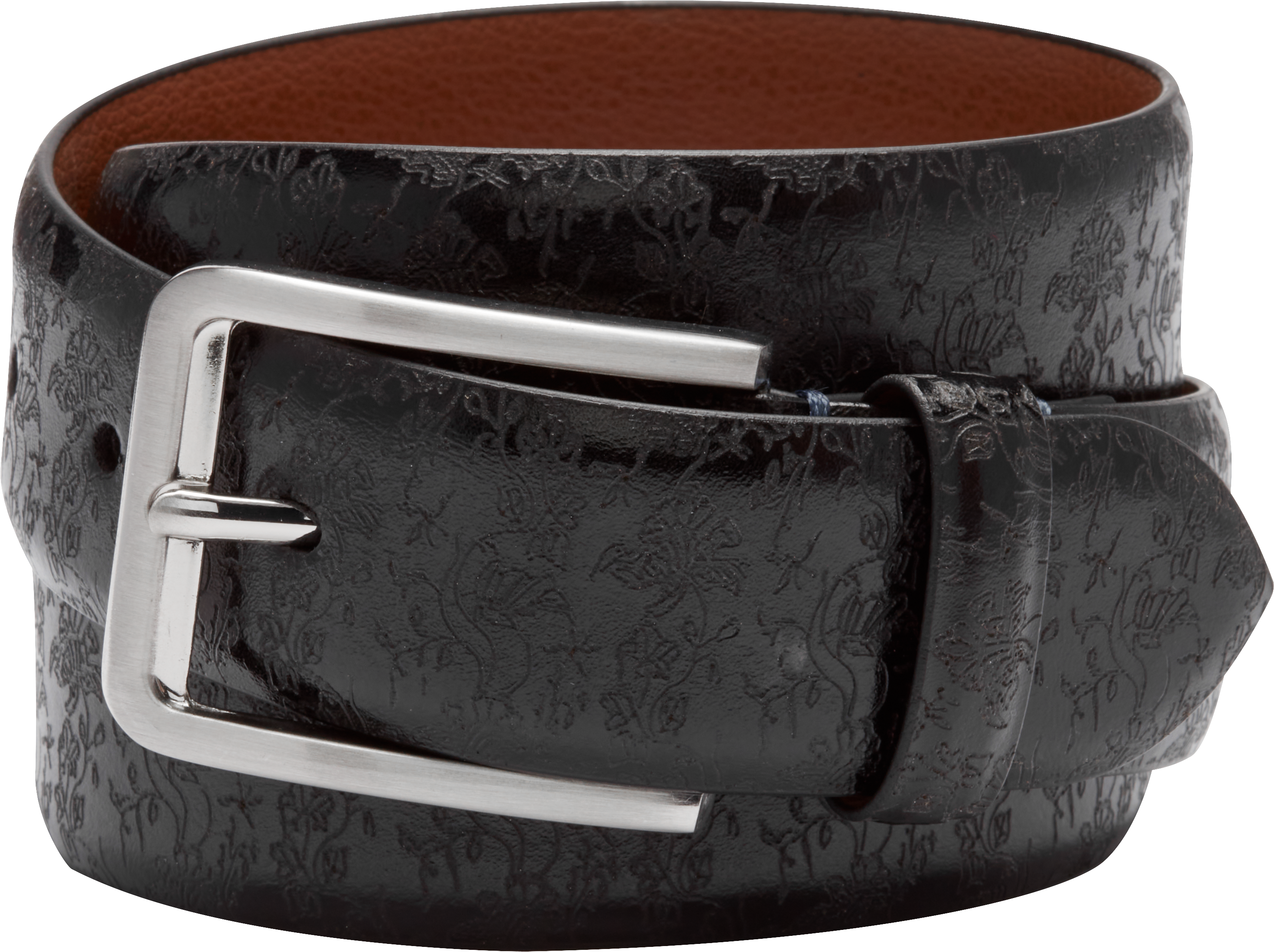 Joseph Abboud Double Loop Leather Belt, Black | CoolSprings Galleria