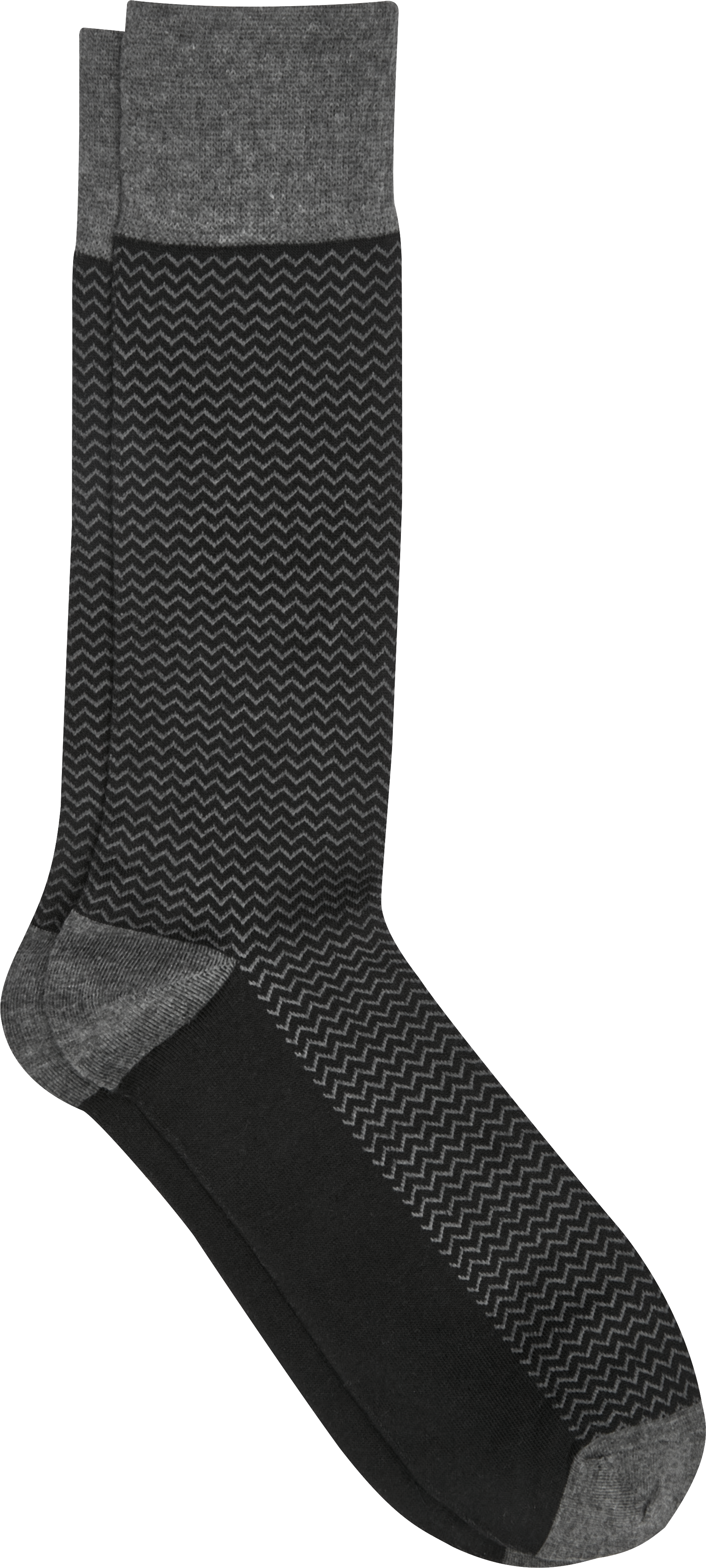 Pronto Uomo Socks, Gray Tonal Chevron - Men's Accessories | Men's Wearhouse