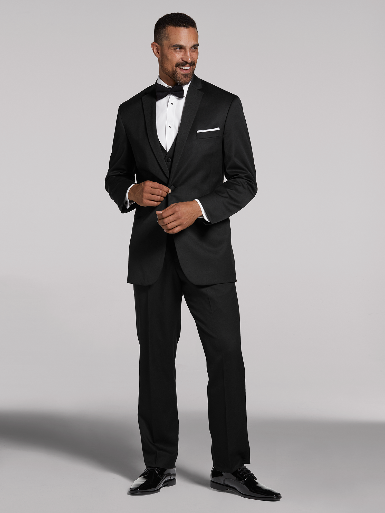 Black Notch Lapel Tux Black by Vera Wang Tuxedo Rental Men's