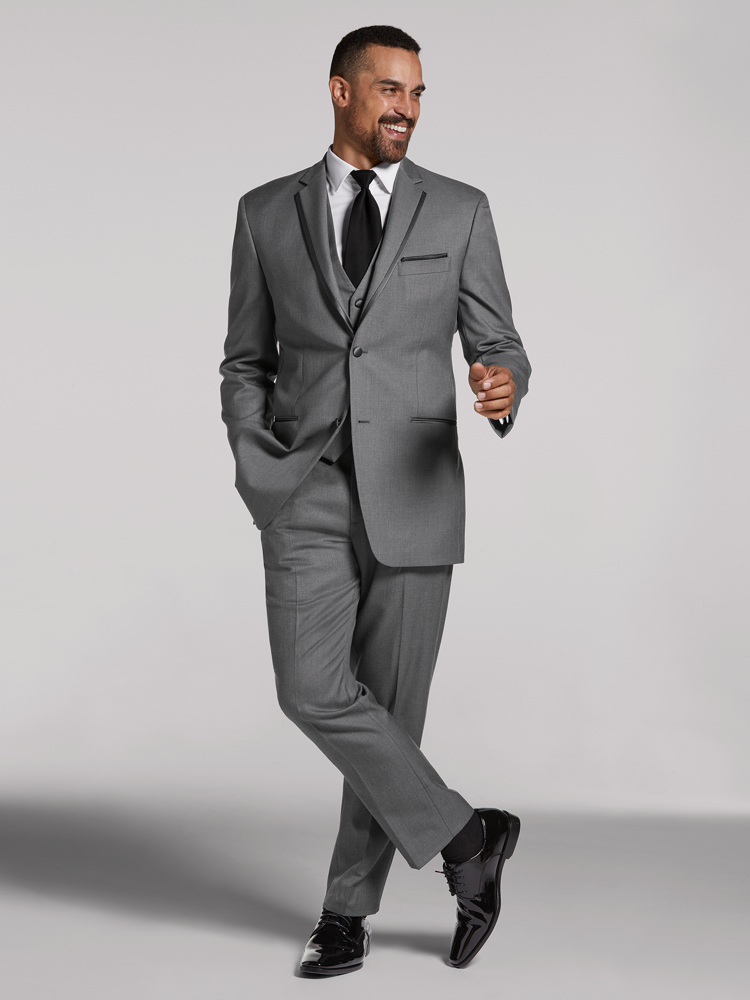 Dark Gray Notch Lapel Tuxedo by Joseph Abboud Tuxedo Rental Men's Wearhouse