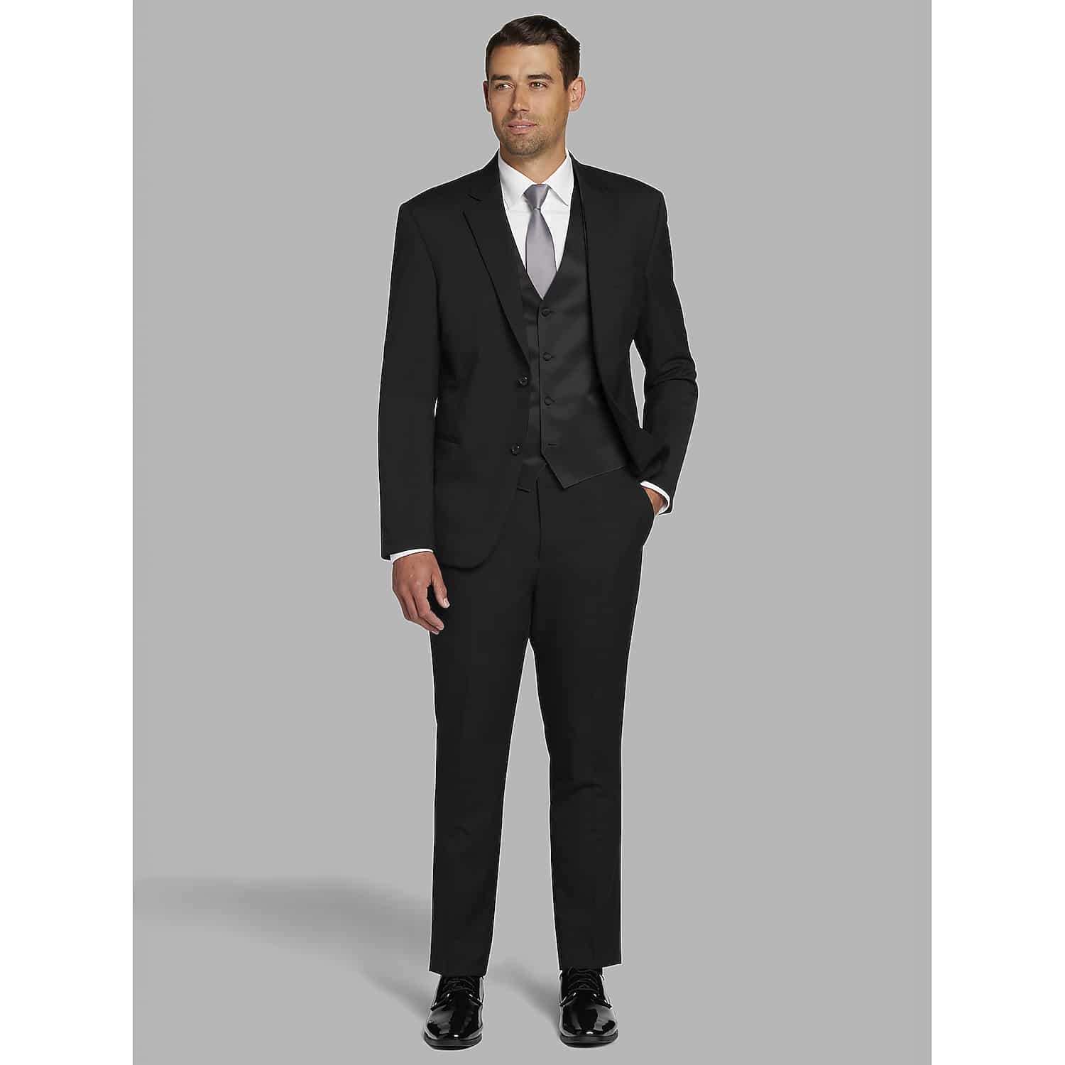 Kenneth Cole Men’s Performance Wool Black Suit – Awearness Slim-Fit Formal Wedding Suit for Fall Events