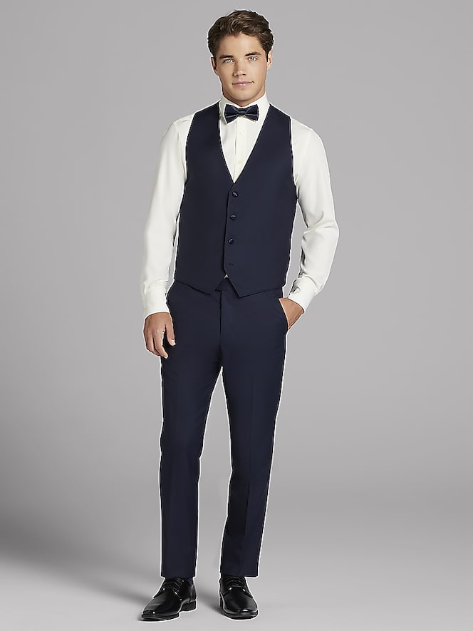 Joseph Abboud Navy Satin Edged Notch Lapel Tux