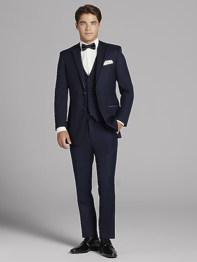 Joseph Abboud Navy Satin Edged Notch Lapel Tux