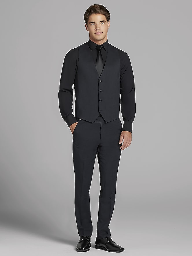 Calvin Klein Charcoal Gray Performance Wool Suit