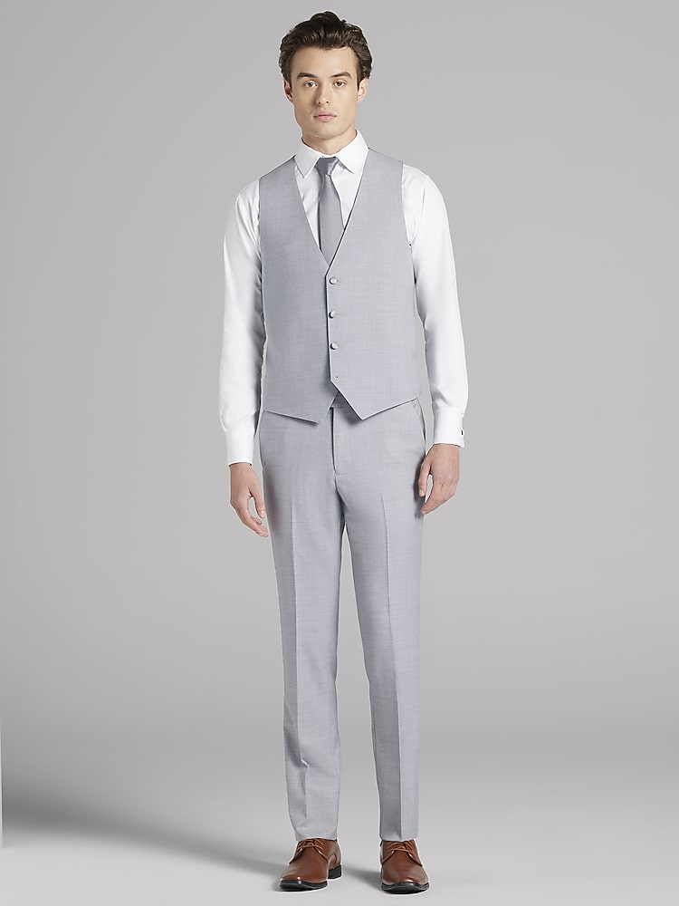 ANTONY MORATO ダブルジップ　ブルゾン　ライトグレー Joseph Abboud Light Gray Satin Edged Notch Lapel Tux, Gray