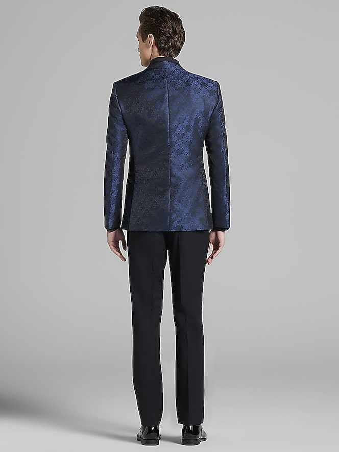 Egara Blue Jacquard Dinner Jacket Tux