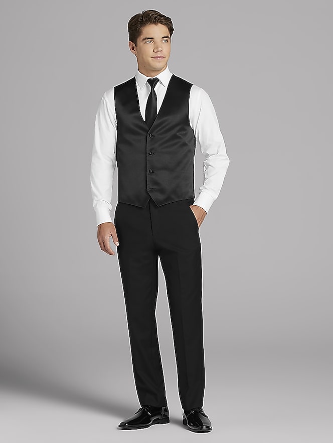Calvin Klein Black Satin Edged Notch Lapel Tux