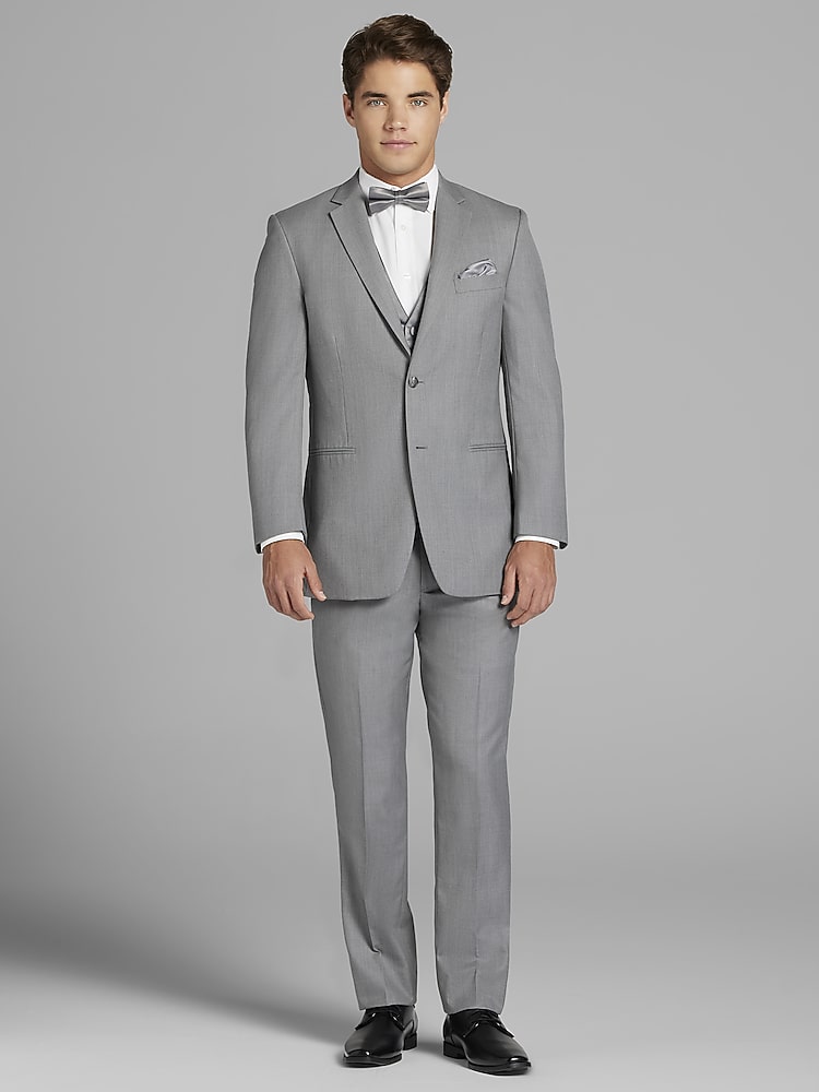 Pronto Uomo Gray Notch Lapel Suit, Gray | Suit Rental | Men's