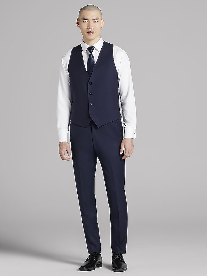 Joseph Abboud Navy Satin Edged Notch Lapel Tux