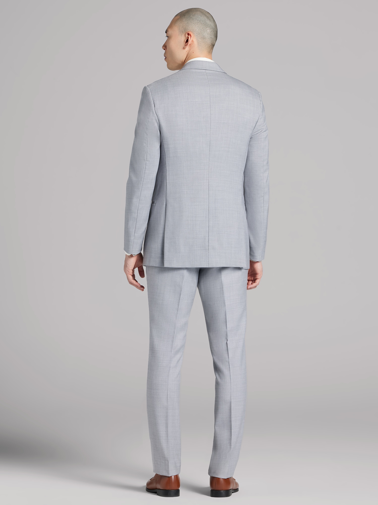 Joseph Abboud Light Gray Satin Edged Notch Lapel Tux, Gray