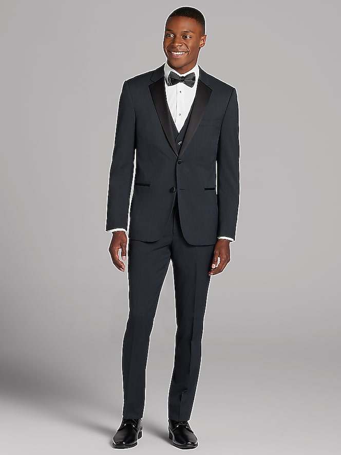Calvin Klein Charcoal Gray Performance Wool Tux