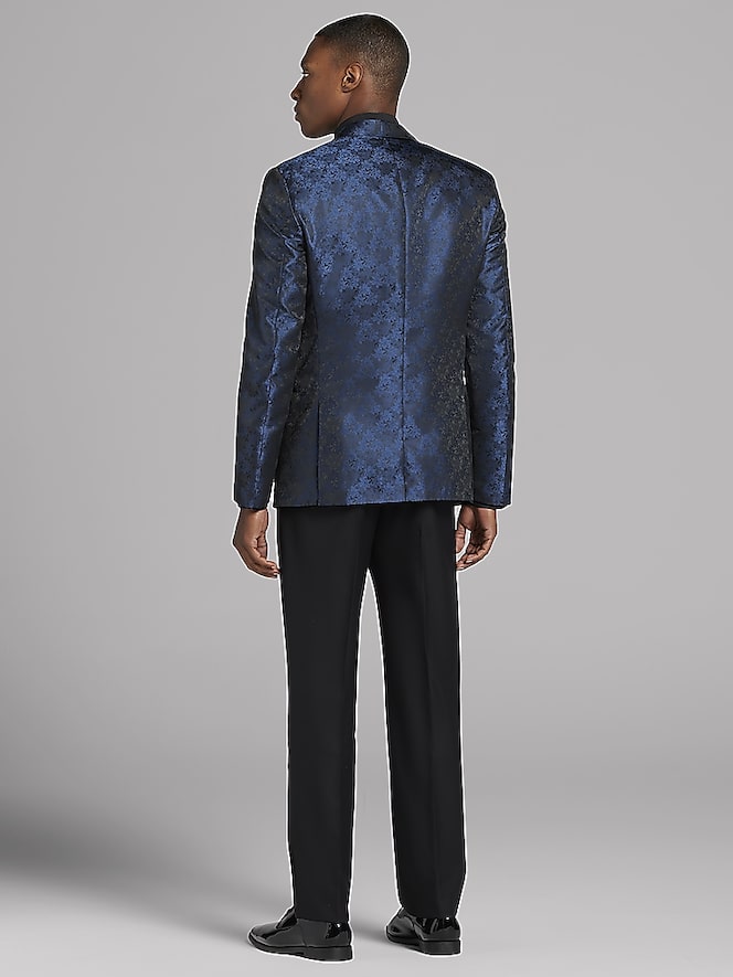 Egara Blue Jacquard Dinner Jacket Tux