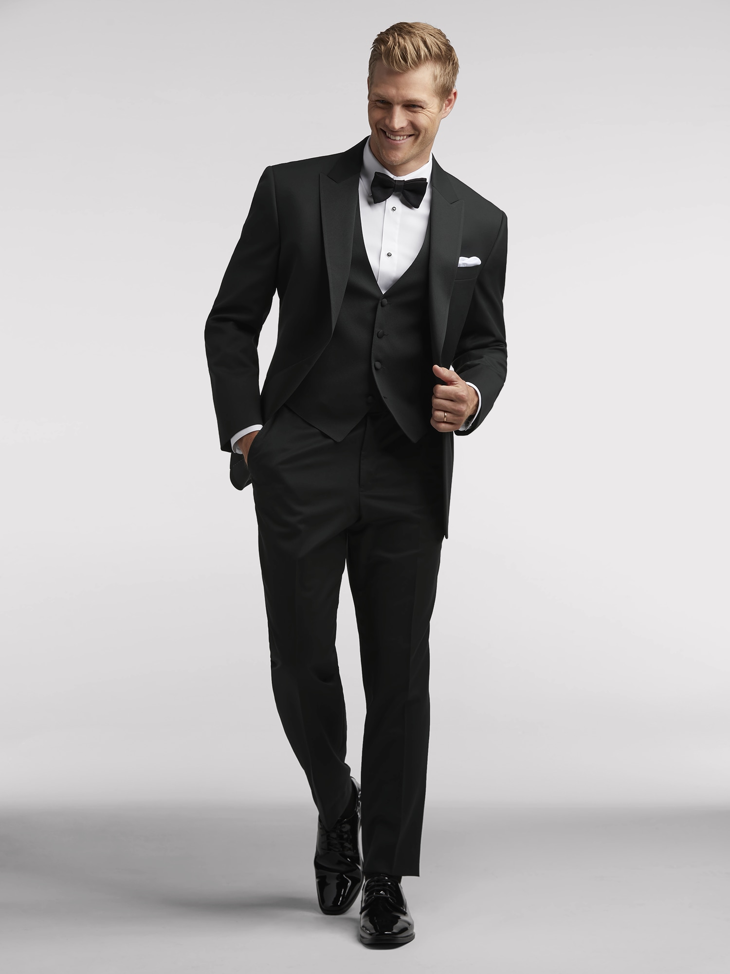 Black Peak Lapel Tux Black by Vera Wang Tuxedo Rental Men's Wearhouse