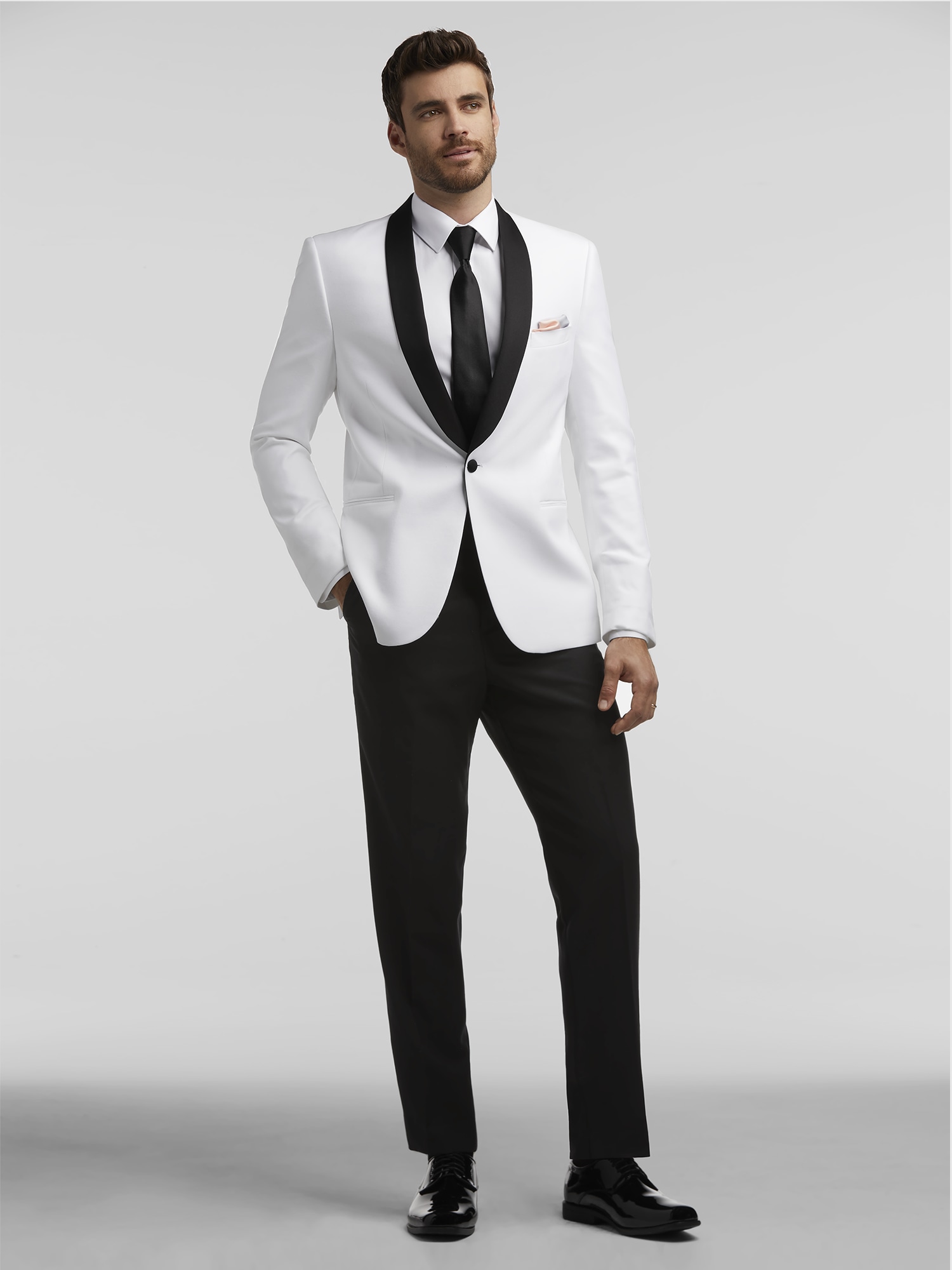 White Dinner Jacket Tux by Calvin Klein | Tuxedo Rental | Men's Wearhouse