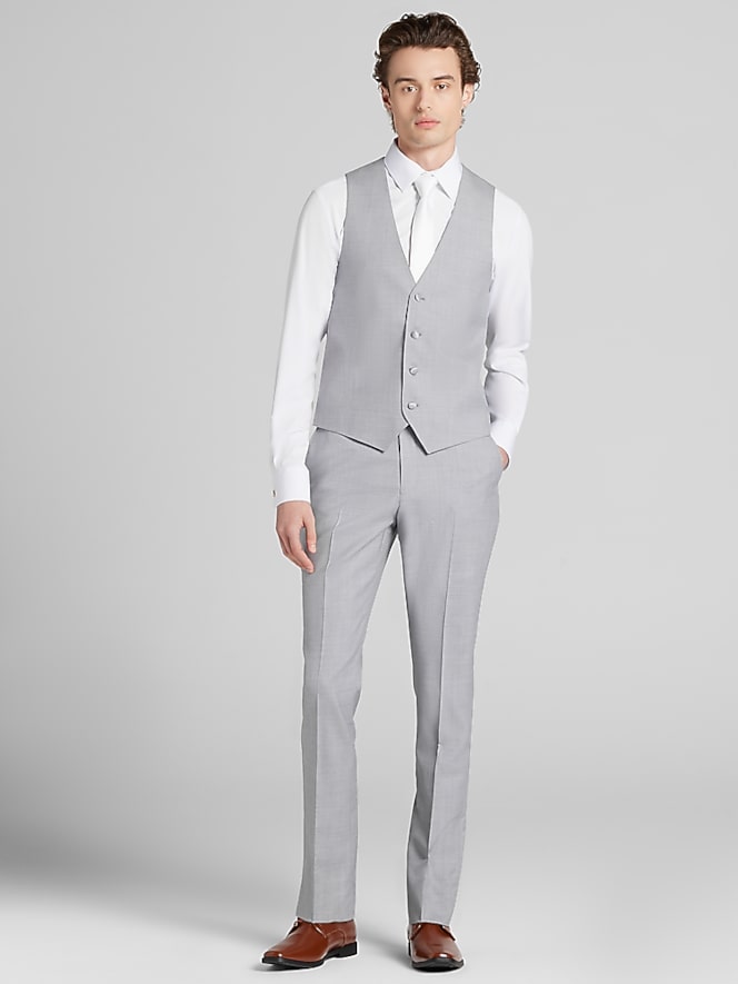 Joseph Abboud Joseph Abboud Light Gray Performance Wool Tuxedo