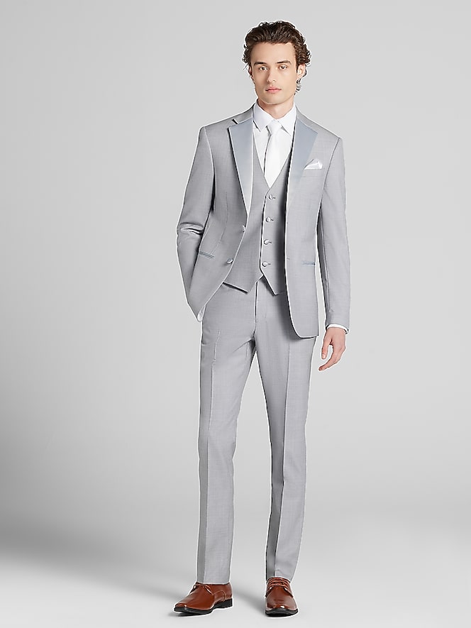 Joseph Abboud Joseph Abboud Light Gray Performance Wool Tuxedo