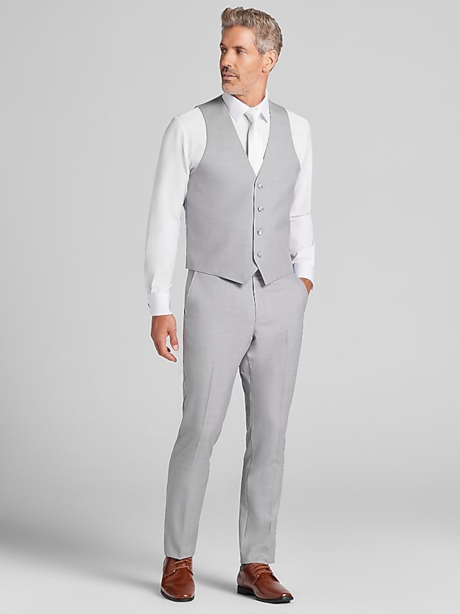 Joseph Abboud Joseph Abboud Light Gray Performance Wool Tuxedo