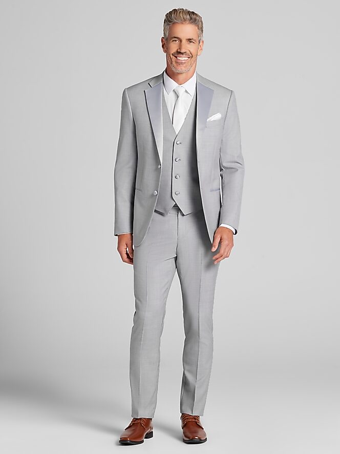 Joseph Abboud Joseph Abboud Light Gray Performance Wool Tuxedo