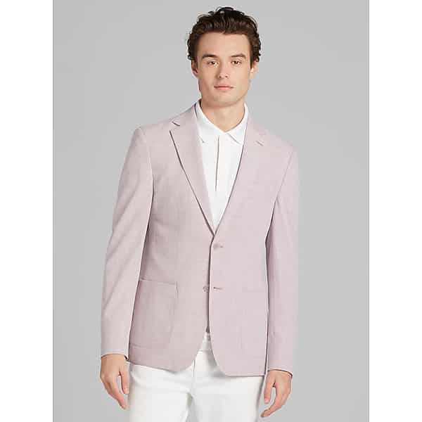 Calvin Klein Men's Slim Fit Sport Coat Light Pink Neat - Size: 50 Regular TMW101750245