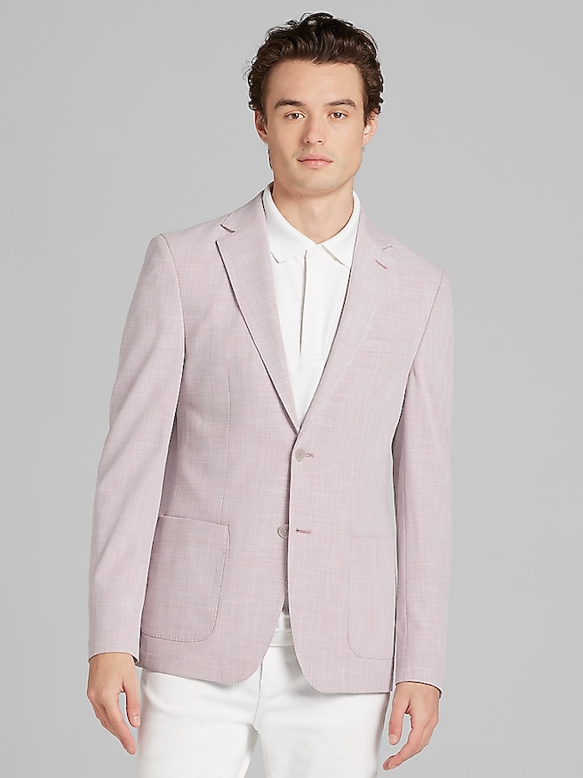 Calvin Klein Men's Slim Fit Sport Coat , Light Pink Neat