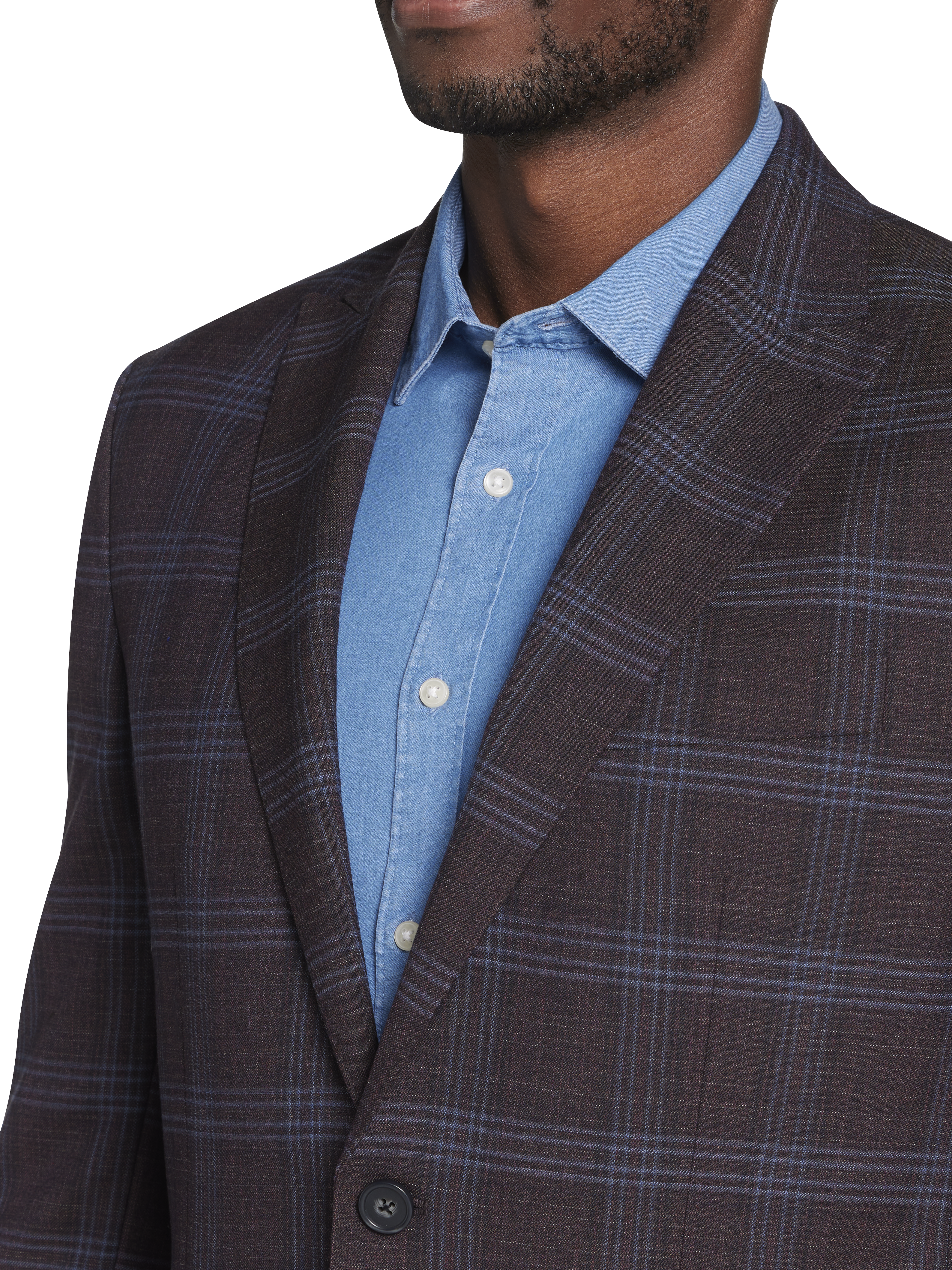 Modern Fit Plaid Sport Coat