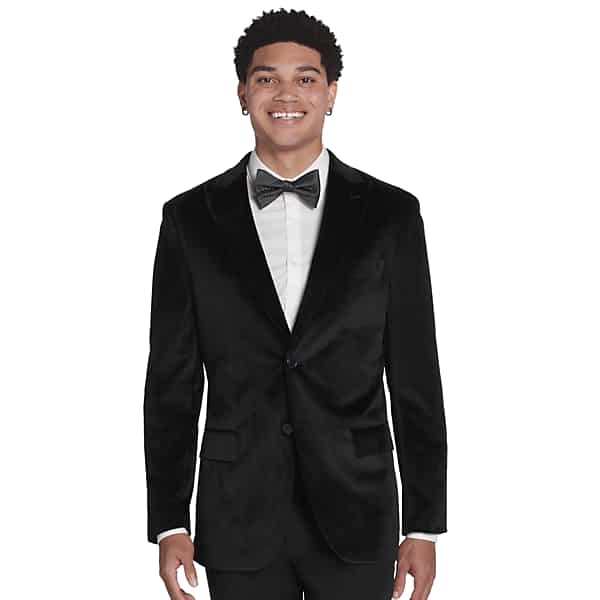 Egara Men’s Slim Fit Velvet Dinner Jacket Black Velvet – Size: 40 Long
