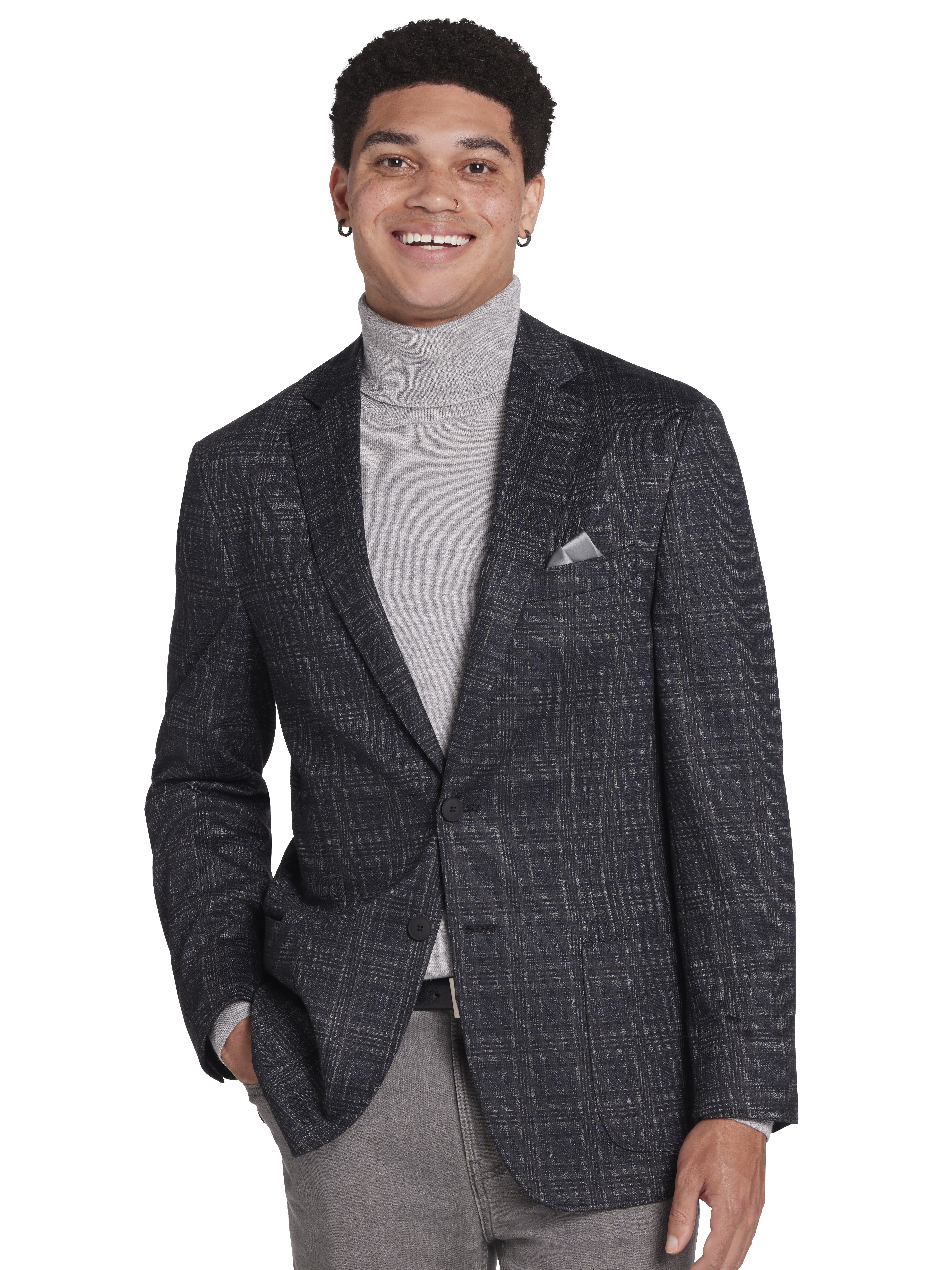 Slim Fit Plaid Sport Coat