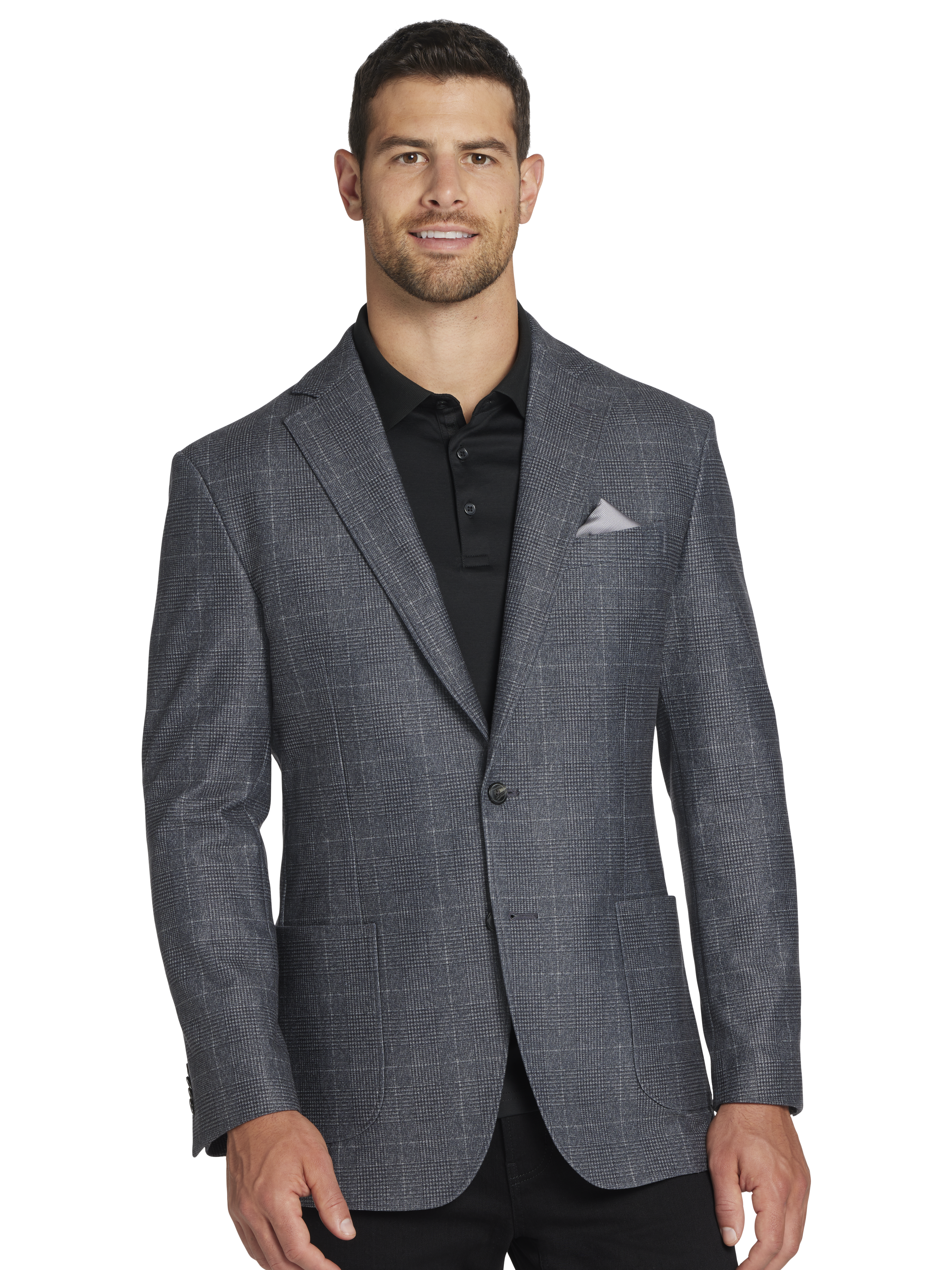 Modern Fit Windowpane Plaid Sport Coat