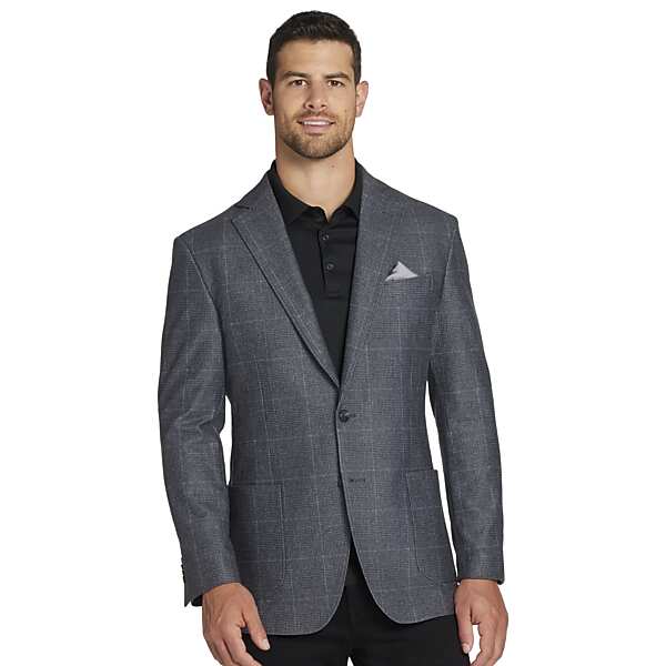 Joseph Abboud Men's Modern Fit Windowpane Plaid Sport Coat Grey Plaid - Size: 42 Regular TMW10BN42264