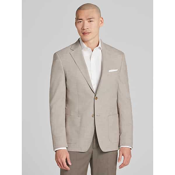 Calvin Klein Men's Slim Fit Tic Sport Coat Tan Tic - Size: 46 Regular