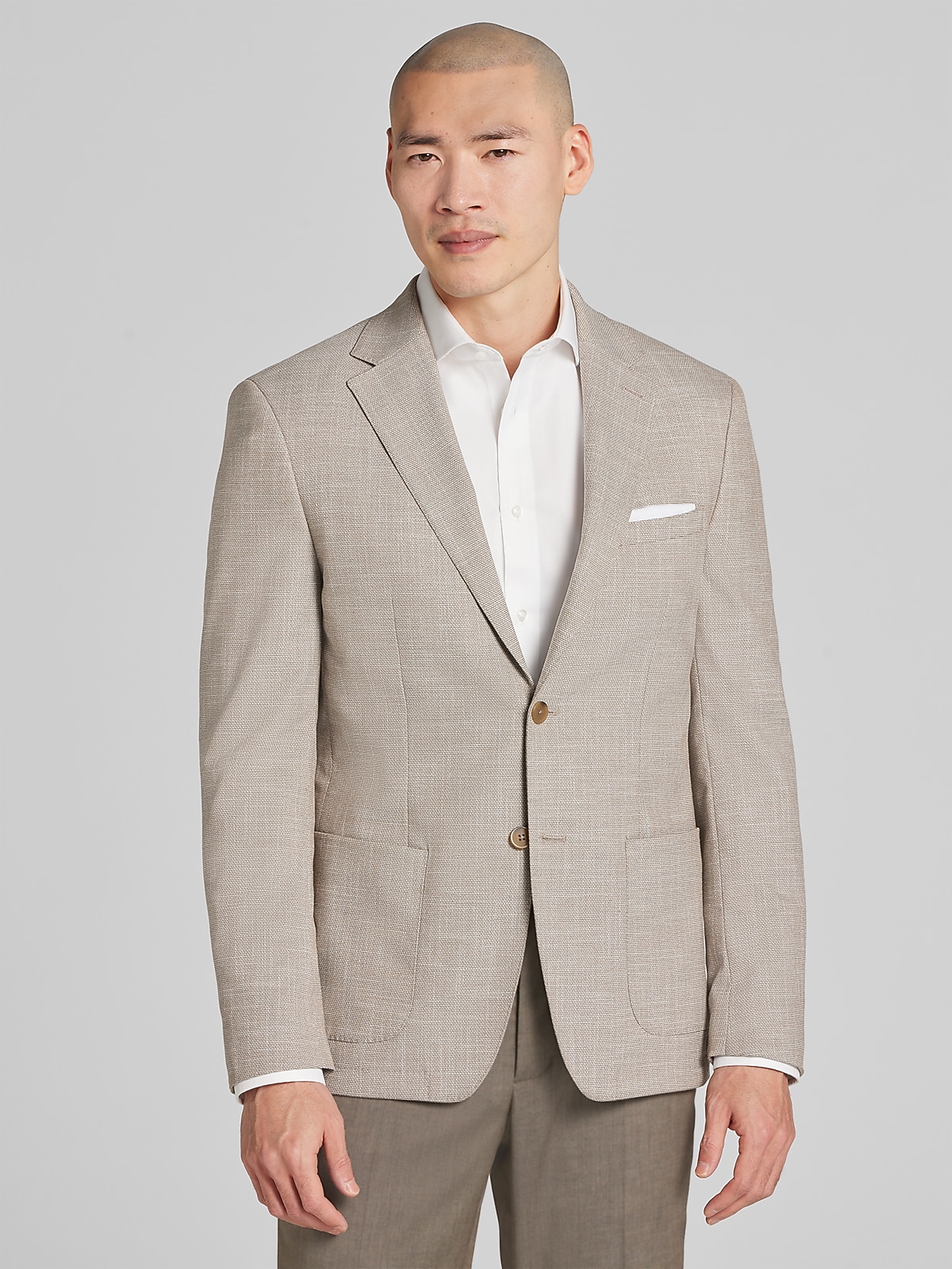 Calvin Klein Slim Fit Tan Tic Sport Coat in Polyester Blend – Men’s 38 Short Blazer for Work, Weddings, Interviews and Casual Events