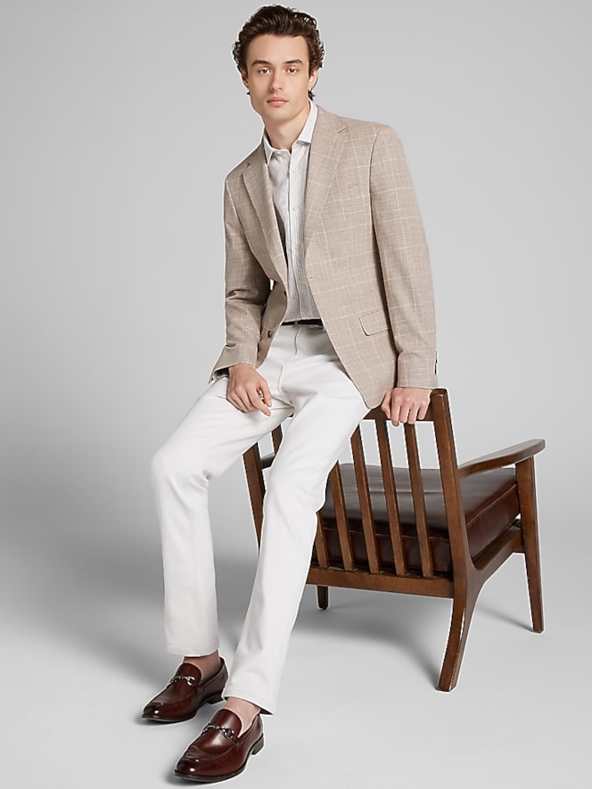 Calvin Klein Slim Fit Plaid Sport Coat