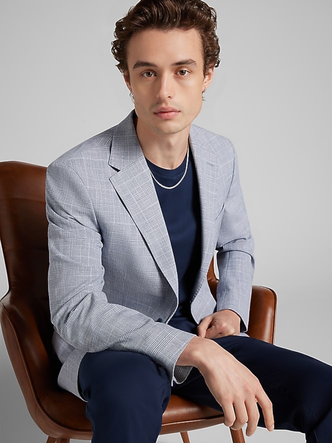 Calvin Klein Slim Fit Plaid Sport Coat