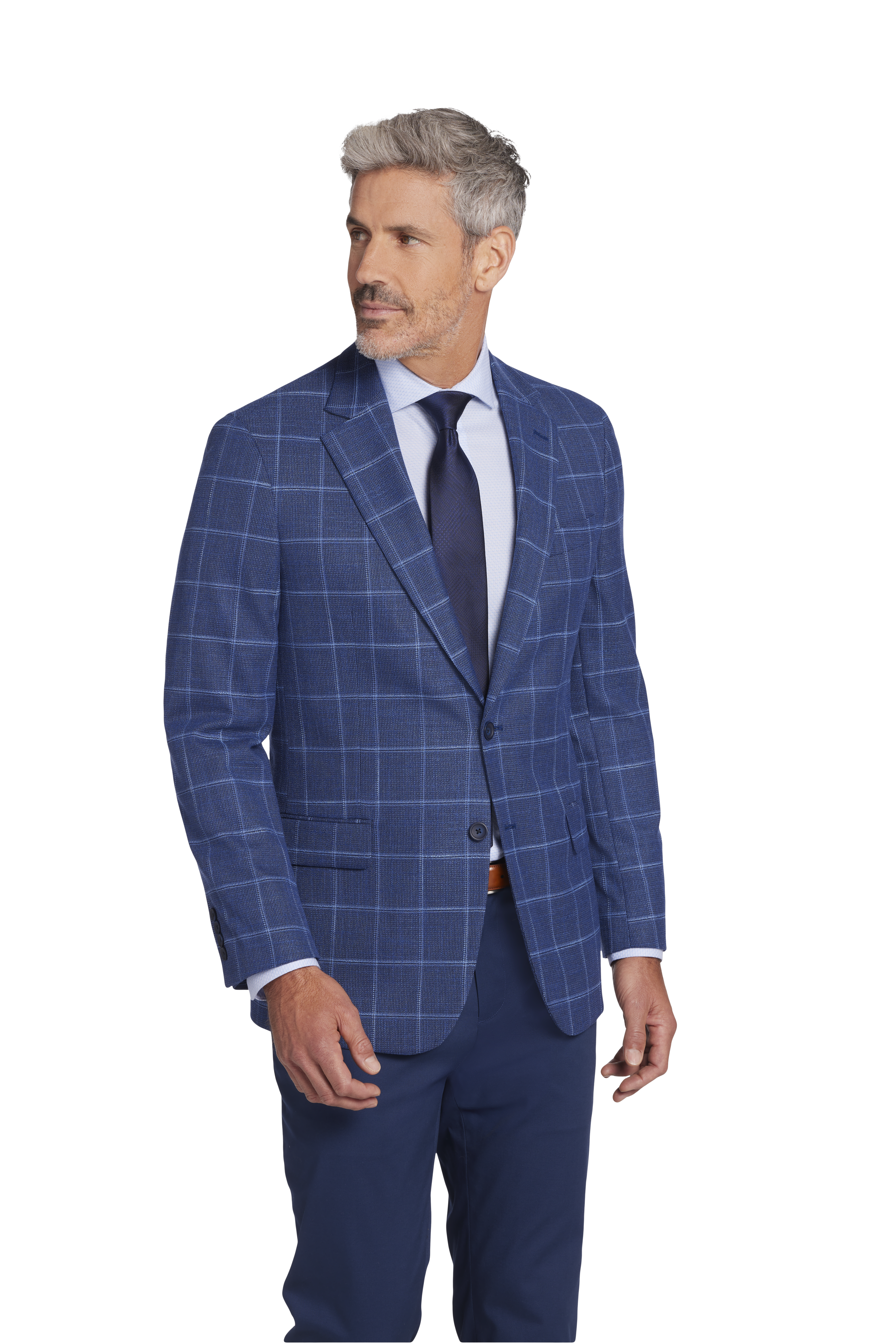 Modern Fit Windowpane Sport Coat