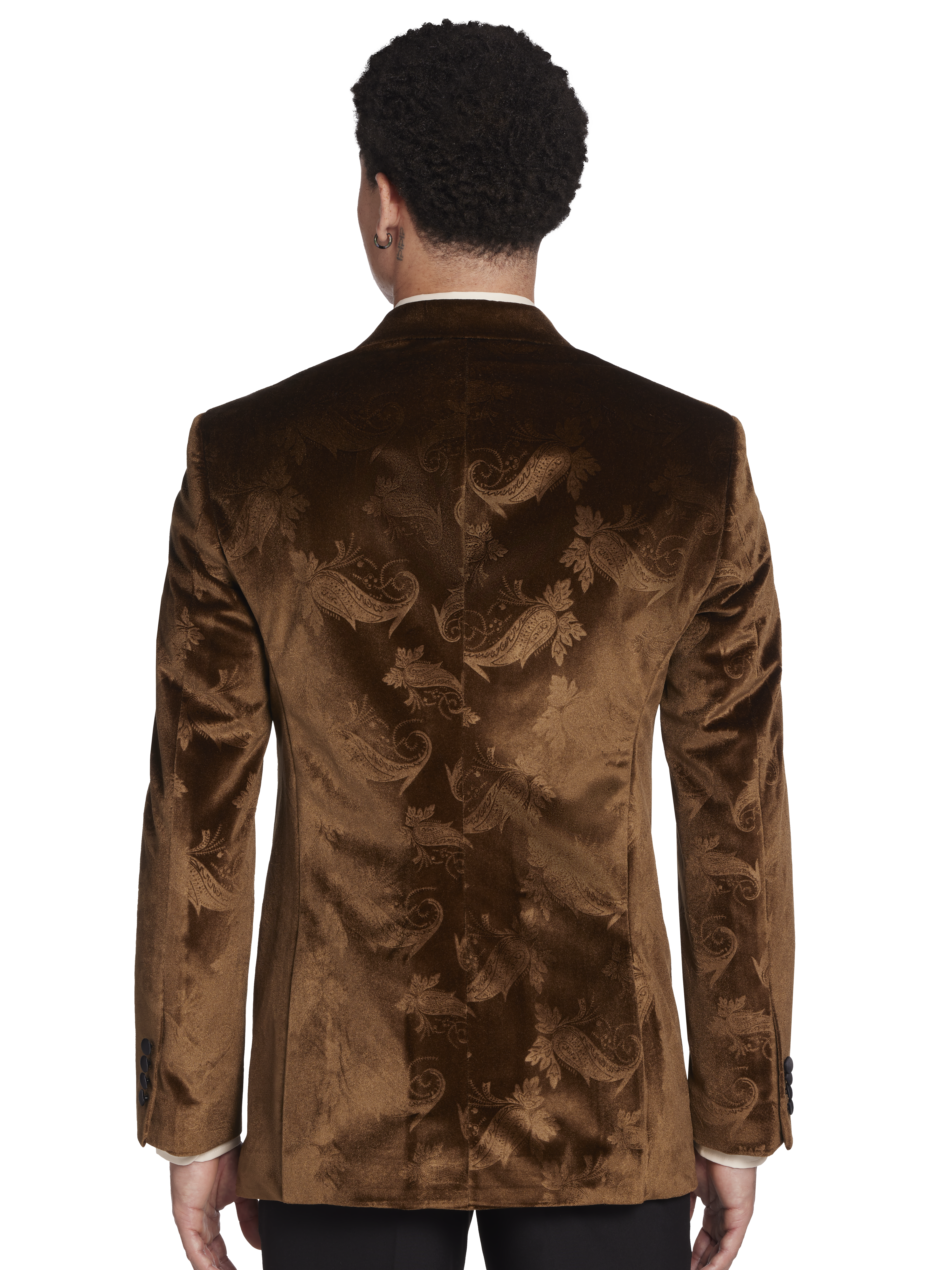 Slim Fit Embossed Velvet Paisley Dinner Jacket