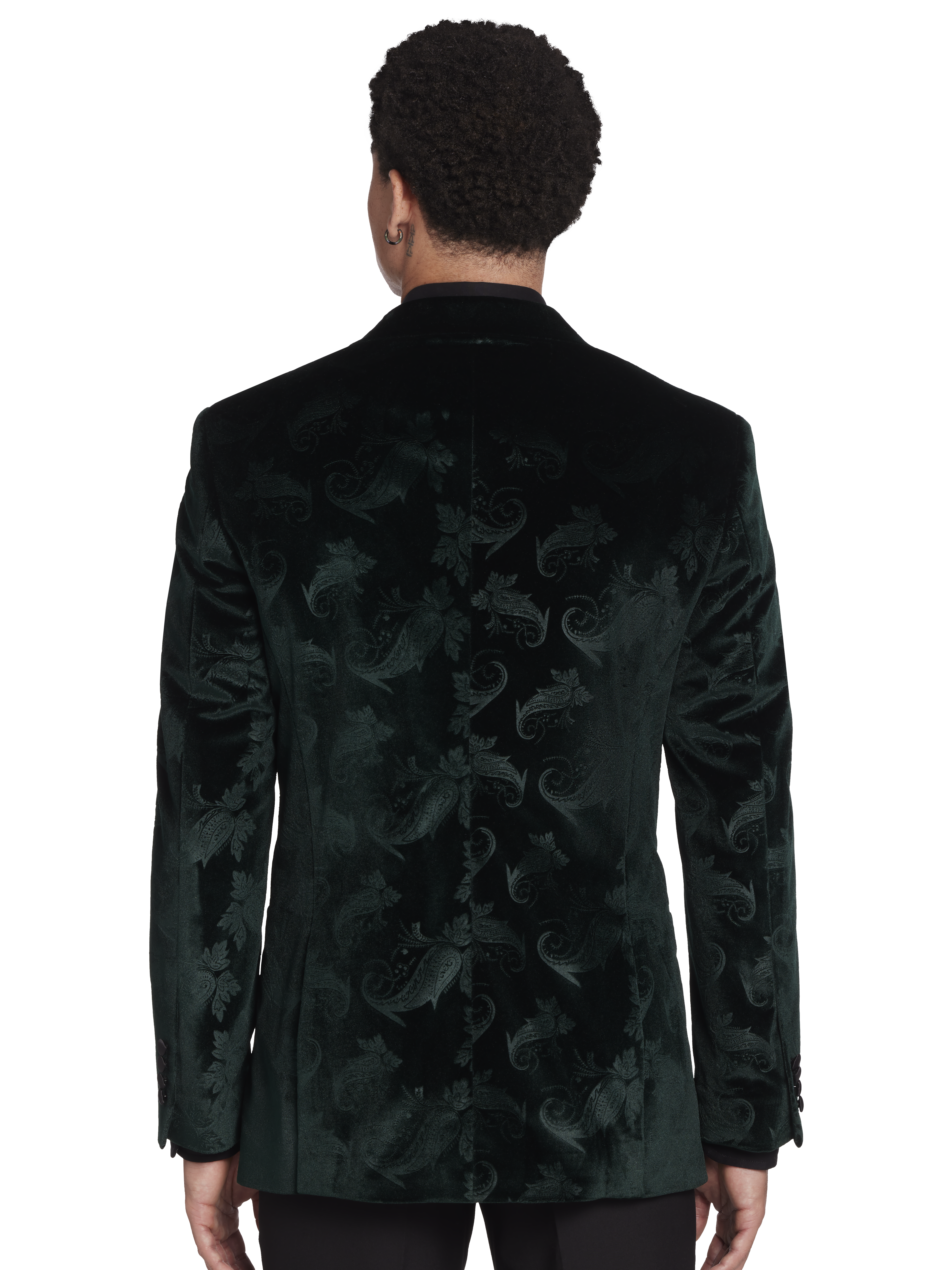 Slim Fit Embossed Velvet Paisley Dinner Jacket