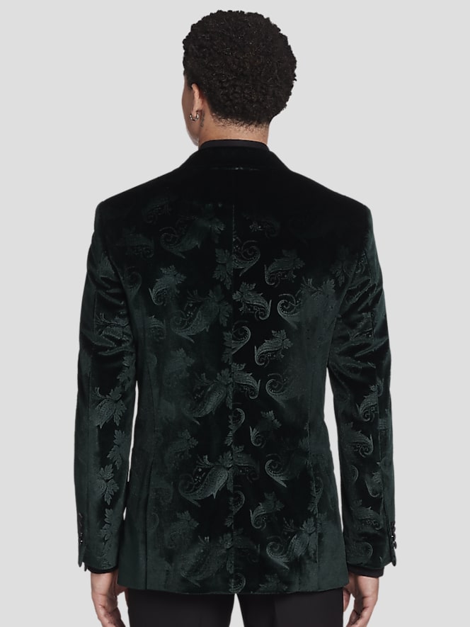 Egara Slim Fit Embossed Velvet Paisley Dinner Jacket