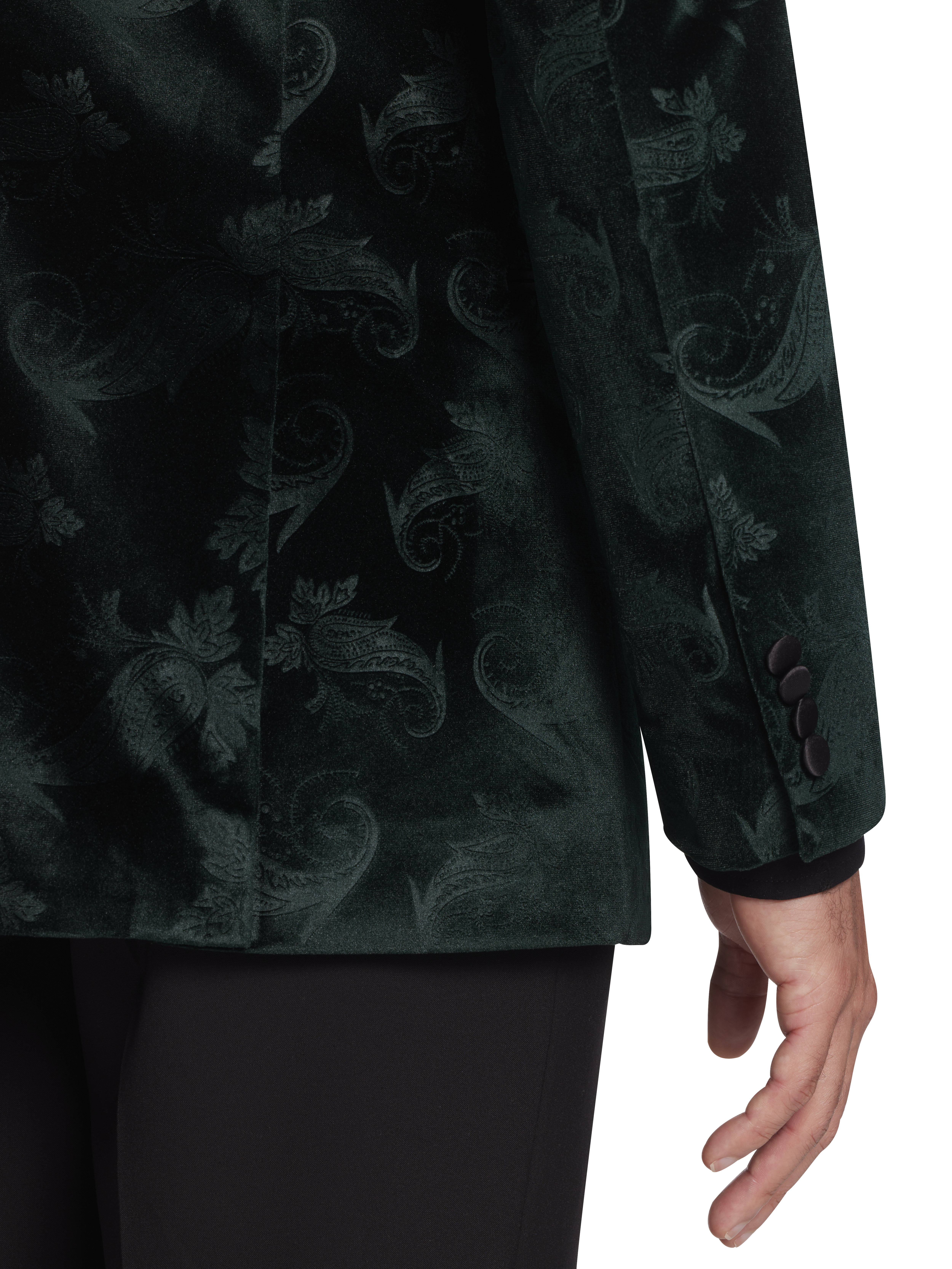 Slim Fit Embossed Velvet Paisley Dinner Jacket