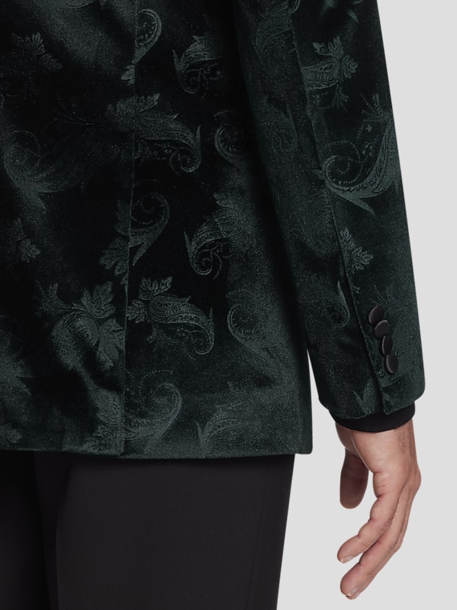 Egara Slim Fit Embossed Velvet Paisley Dinner Jacket
