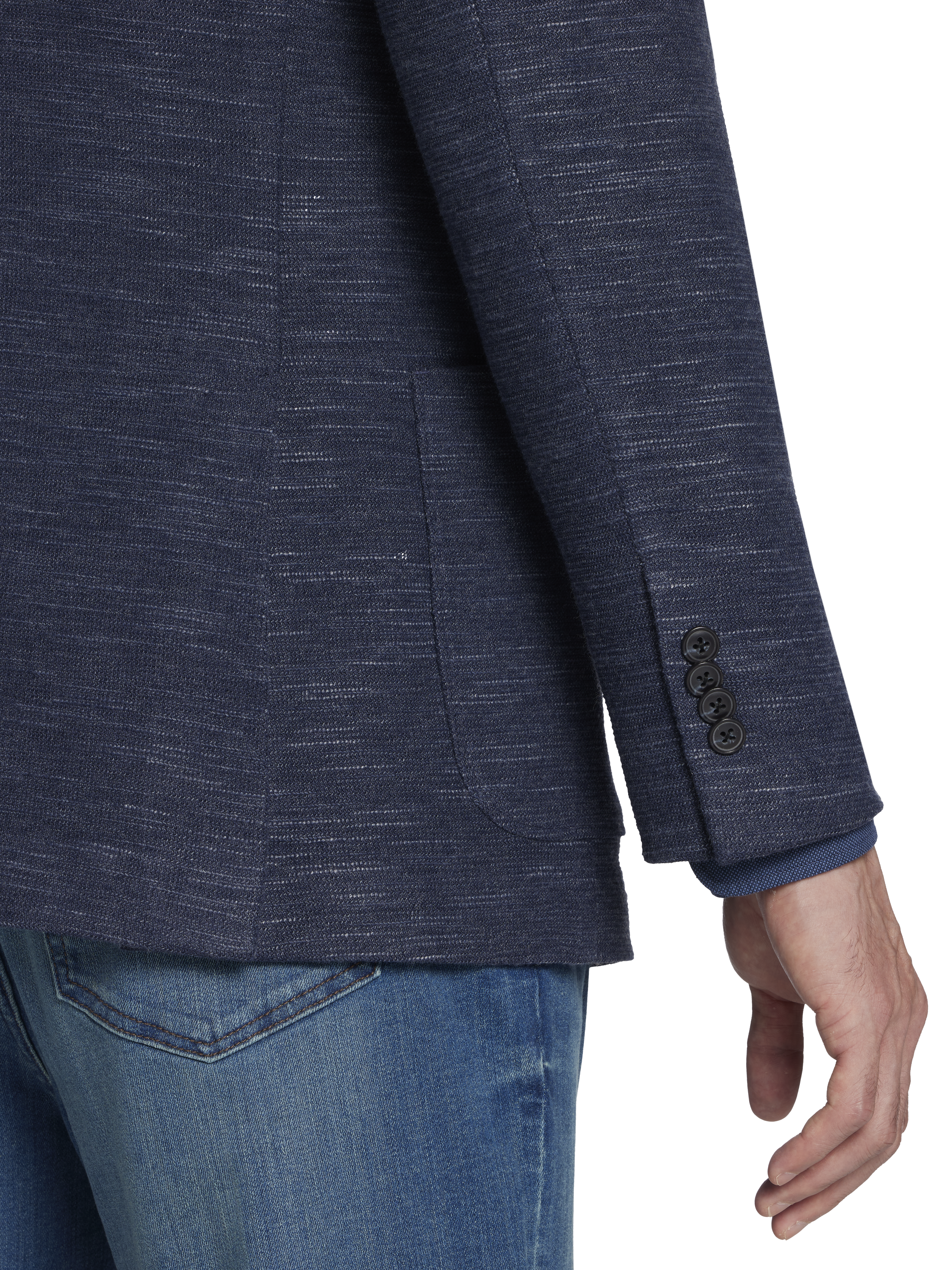 Slim Fit Cotton Blend Knit Sport Coat