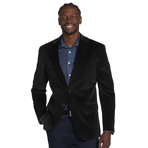 Pronto Uomo Big & Tall Men's Modern Fit Corduroy Sport Coat Black - Size: 44 Extra Long - Only Available at Men's Wearhouse TMW10YB44402