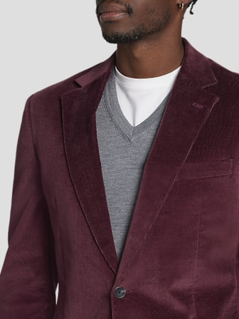 ナウティカ メンズ 狭め ジャケット＆ブルゾン アウター Men's Modern-Fit Faux-Suede Sport Coat Burgundy