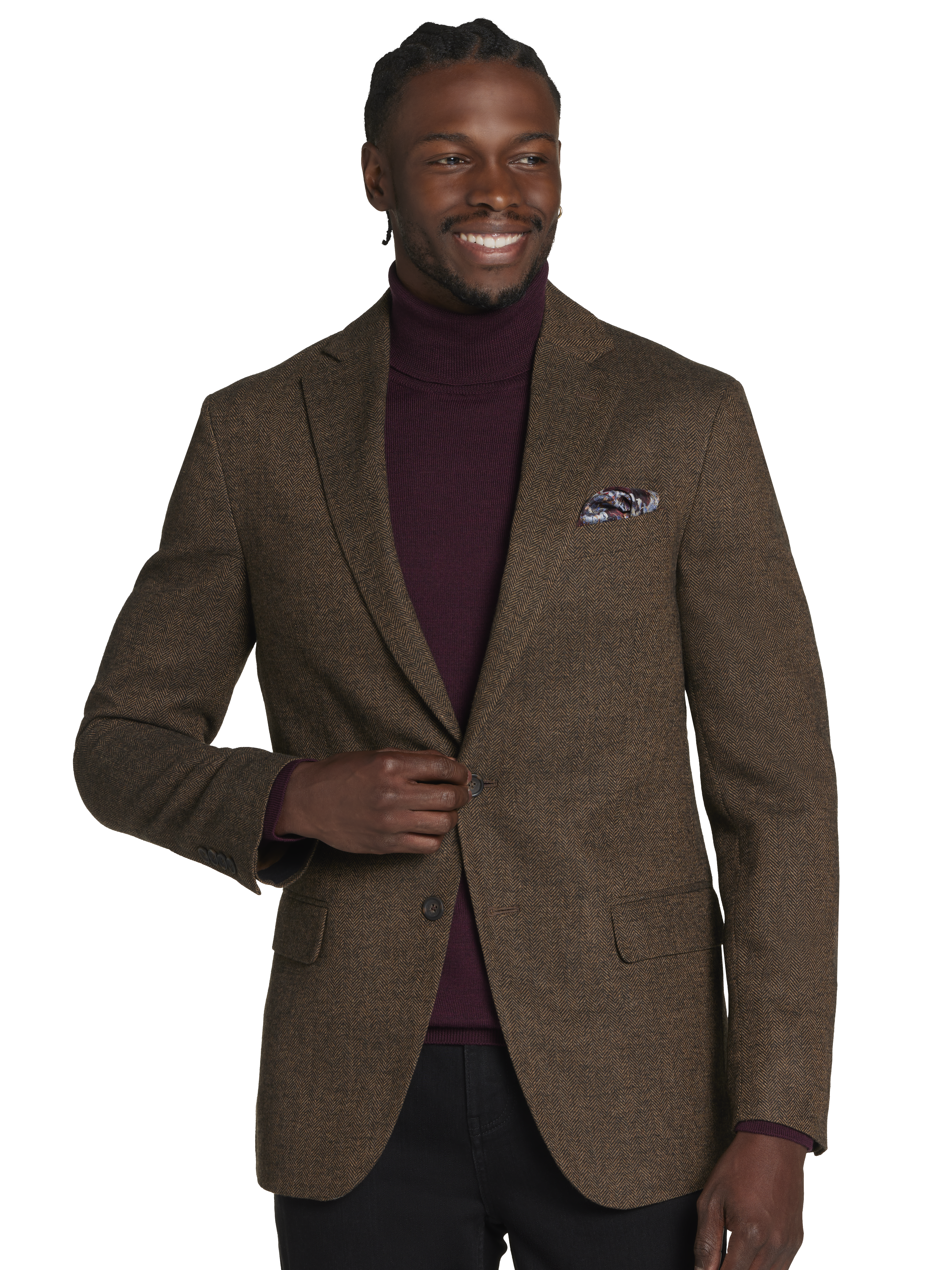 Classic Fit Herringbone Sport Coat