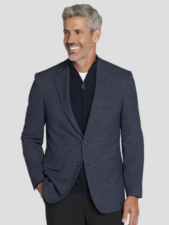 Classic Fit Wool Blend  Plaid Sport Coat